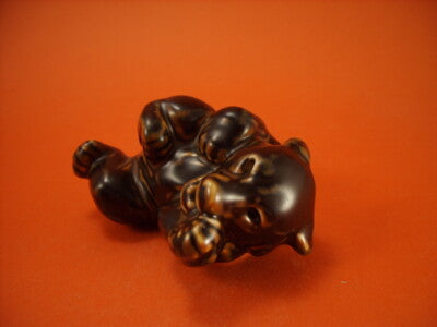 STATUINA PORCELLANA ROYAL COPENHAGEN STONEWARE "Cucciolo Orso Bruno" 21432 ORIGI