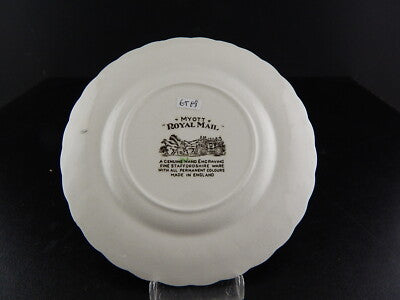 PIATTO CERAMICA VINTAGE ROYAL MAIL BY MYOTT STAFFORDSHIRE ENGLAND STAMPA MANO #