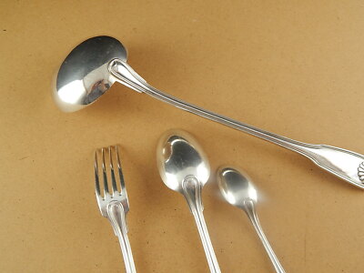 PREZIOSO ANTICO SERVIZIO POSATE TAVOLA ARGENTATE ARGENTAL 84 GR ARGENTO 37 PEZZI