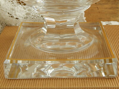 VAL ST LAMBERT FIRMATO VASO CRISTALLO MOLATO JUPITER DANSE DE FLORE ORO 24 K