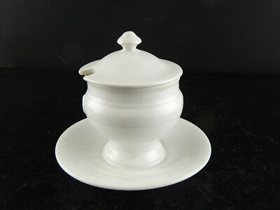 ANTICA SALSIERA MOSTARDIERA CERAMICA BIANCA RICHARD MILANO FINE 1800