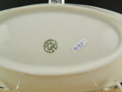 ANTICO ART DECO RAVIERA VASSOIO PORCELLANA BIANCA BLU CHODAU H & C BOHEMIA