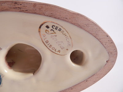 CANDELABRO ANNI '50 CERAMICHE ITALIA ALBISOLA MID CENTURY FAIENCE CANDLE HOLDER