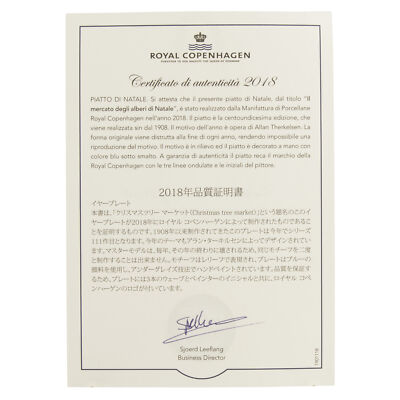 ROYAL COPENHAGEN PIATTO DI NATALE 2018 ORIGINALE CON SCATOLA PRIMA SCELTA