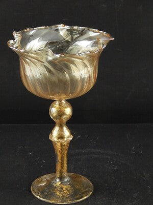 VINTAGE TIPETTO DEL DOGE CALICE MURANO VETRO SOFFIATO ARTISTICO COLLEZIONE #8561