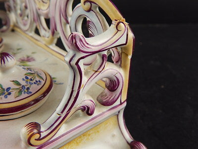 ANTICO CALAMAIO PORCELLANA DIPINTO A MANO ART NOUVEAU LIBERTY PRIMO 900