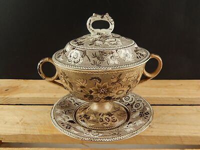 DAVENPORT 1805 ANTICA PREZIOSA POTTERY CERAMICA TAZZA PUERPERA ZUPPIERA EGOISTE