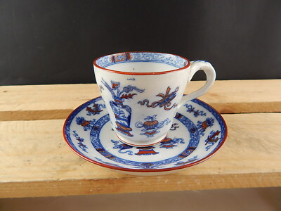 ANTICO 1850 SET PORCELLANA TAZZA E PIATTO MINTON STOKE STAFFORDSHIRE WOODSEAT #