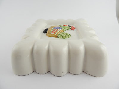 VINTAGE RARISSIMA FORMELLA CERAMICA DESIGNER LENE THUN "LA GALLINA" VECCHIA THUN