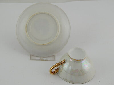 ANTICA VECCHIA PARIGI TAZZINA+PIATTO PORCELLANA SCENA GALANTE VIEUX PARIS