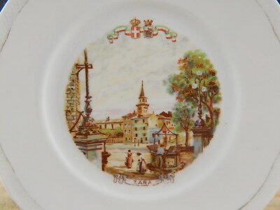ANTICO PIATTO PORCELLANA GINORI CITTA' REDENTE ZARA 1919 STEMMA REGNO ITALIA