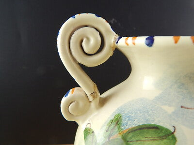 ANTICO 1920 RARO VASO BIANSATO POLICROMO CERAMICA MAIOLICA ALBISOLA FENICE #