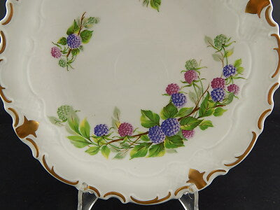 PREZIOSO ROCAILLE PORCELLANA VEB REICHENBACH PIATTO TORTA VASSOIO CON LE MORE