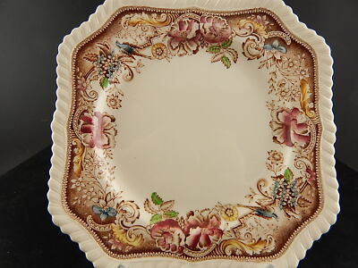 ANTICO PIATTO QUADRO SEMI PORCELLANA JOHNSONS BROS COLLEZIONE DEVONSHIRE #
