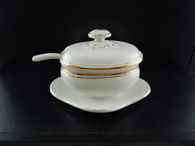 ANTICA RARA SALSIERA IMPERO BIANCA ORO SOCIETA' CERAMICA REVELLI LAVENO 1927