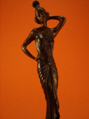 ANTICA STATUINA IN BRONZO BALLERINA DI CHARLESTON