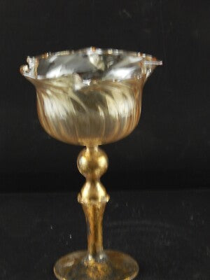 VINTAGE TIPETTO DEL DOGE CALICE MURANO VETRO SOFFIATO ARTISTICO COLLEZIONE #8561