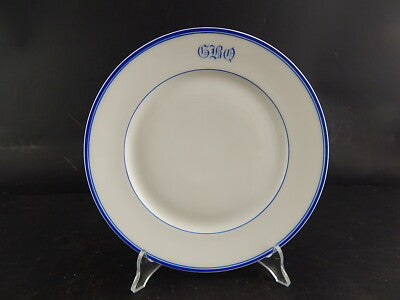 ANTICO SERVIZIO 12 PIATTI PORCELLANA DI PARIGI PROFILI BLU FINE 800 MONOGRAMMA