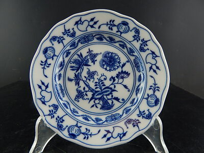 VINTAGE PIATTO DOLCE PORCELLANA HUTSCHENREUTHER ZWIEBELMUNSTER BLU CIPOLLA
