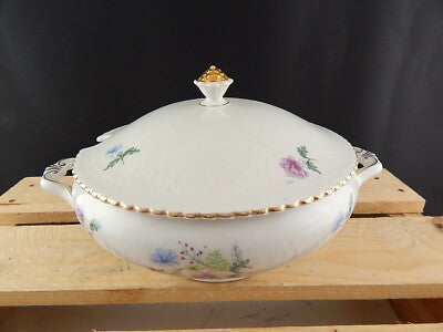 ANTICA ZUPPIERA PORCELLANA BIANCA FIORI BAVARIA SELTMANN WEIDEN ELISABETH