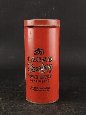 VINTAGE SCATOLA LATTA ROSSA CACAO SOLUBILE BENSDORP ROYAL DUTCH COLLEZIONE #7800
