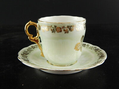 ANTICA TAZZINA CAFFE' TIELSCH ALTWASSER DECORO PERLACEO ORO ZECCHINO FINE 1800