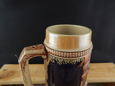 ANTICO AUTENTICO BOCCALE BIRRA GERZ CERAMICA TEDESCO COLLEZIONE MADE IN GERMANY