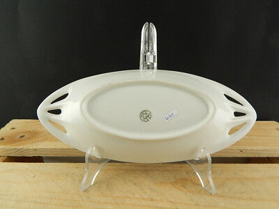 ANTICO ART DECO RAVIERA VASSOIO PORCELLANA BIANCA BLU CHODAU H & C BOHEMIA