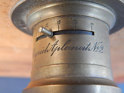 ANTICA AUTENTICA MACCHINA FOTOGRAFICA SOFFIETTO DI LEGNO OBIETTIVO APLANAT N. 2