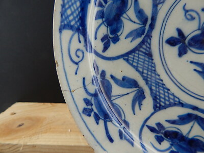 ANTICO PREZIOSO RARISSIMO PIATTO CERAMICA DI DELFT INIZIO XVIII SECOLO MUSEALE