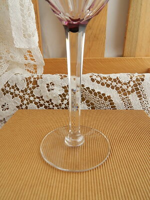 BICCHIERE CALICE CRISTALLO OSRAM COLORATO SFACCETTATO PORPORA VAL SAINT LAMBERT