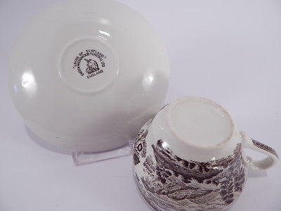 VINTAGE ENOCH WEDGWOOD TUNSTALL LTD. "LOCHS OF SCOTLAND" SET TE' PORCELLANA