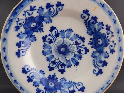 ANTICO PREZIOSO RARISSIMO PIATTO CERAMICA DELFT INIZIO XVIII SECOLO MUSEALE 8235