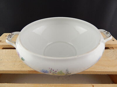 ANTICA ZUPPIERA PORCELLANA BIANCA FIORI BAVARIA SELTMANN WEIDEN ELISABETH