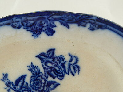 ANTICA RAVIERA VASSOIO CERAMICA RICHARD FINE 1800 AURORA FLOW BLUE DA RESTAURARE