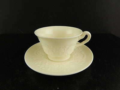 ANTICA TAZZA TÈ E PIATTO CERAMICA WEDGWOOD ETRURIA BARLASTON PATRICIAN DIFETTO #