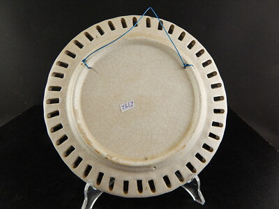 PIATTO DECORATIVO TRAFORATO MAIOLICA CERAMICA BASSANO NOVE DIPINTO PRIMAVERA