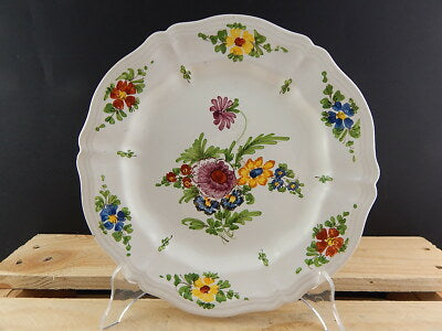ANTICO 1946 PIATTO PIANO CERAMICA IMOLA TECNICA E DECORO SETTECENTO ITALIANO #12