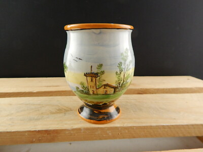 ANTICO PICCOLO VASO MAIOLICA CERAMICA DA BOTTEGA CASTELLI ABRUZZO