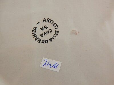 VINTAGE PIATTO ARTISTI DELLA CERAMICA SPAGHETTATA DIPINTO A MANO CAVA TIRRENI