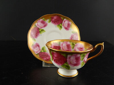 PREZIOSO PORCELLANA ROYAL ALBERT OLD ENGLISH ROSE ORO DUO TAZZA TE'