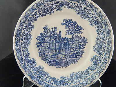 VINTAGE PIATTO FONDO CERAMICA NICE MONDOVI' BIANCO-BLU COLLEZIONE SHABBY CHIC