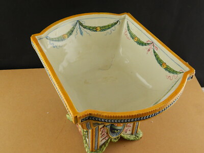 PREZIOSO CENTROTAVOLA FAUNI MASCHERONI CERAMICA LA COLONNATA S.FIORENTINO