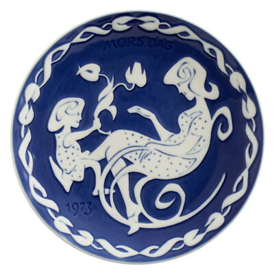 ROYAL COPENHAGEN PIATTO FESTA DELLA MAMMA 1973 ORIGINALE PORCELLANA FATTO A MANO