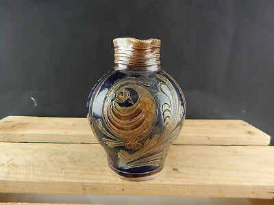 VINTAGE CARAFFA BROCCA VERSATOIO CERAMICA MAIOLICA STONE WARE INGLESE SMALTATA