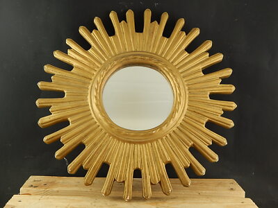 ANTICA AUTENTICA RARA SPECCHIERA SOLEIL CORNICE GESSO DORATA