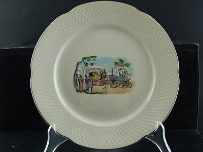 ANTICO RARO PIATTO SEMI PORCELLANA INGLESE OLD BRIDGE EARTHENWARE COLLEZIONE 274