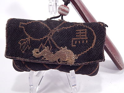 ANTICA BORSA GIAPPONESE TABACCO PORTA PIPA 1800 JAPANESE TOBACCO POUCH KISERU