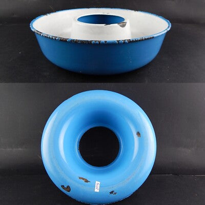 ANTICA FORMELLA CIAMBELLA LATTA METALLO SMALTATO SHABBY CHIC COLLEZIONE CUCINA