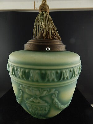 LAMPADARIO ANTICO AUTENTICO LIBERTY ART NOUVEAU VETRO DECORO NEO CLASSICO